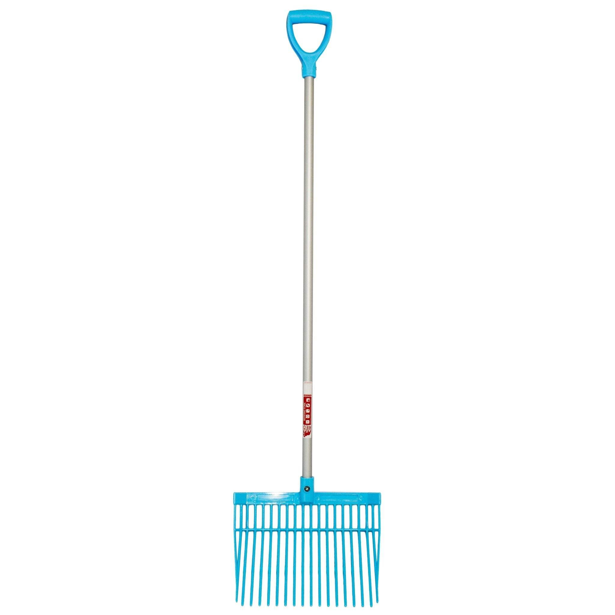 Red Gorilla Bedding Fork with D Handle Sky Blue Lightweight For Stable Bedding Mucking Out Pitchfork for Hay and Garden Compost 157cm Long