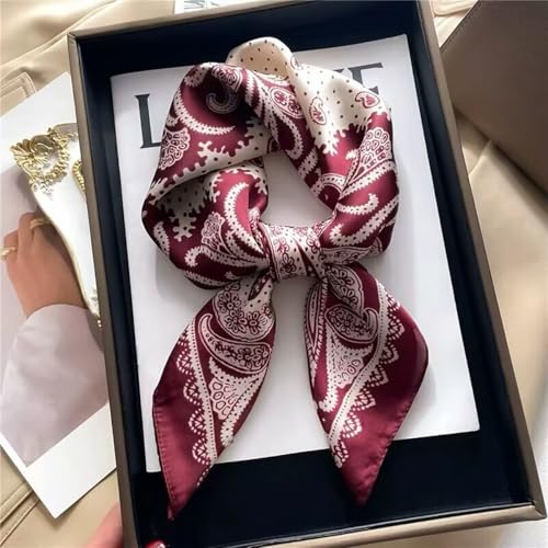 Satin Silk Scarf for Women - 27.5 × 27.5 inches Medium Square Neck Scarf,Fashionable & Versatile for Multiple Styles&Patterns2