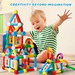 MAGBLOCK 90PCS Magnetic Building Sticks Blocks Toys Gift for Boys and Girls, Magnet Sticks Balls and Rods Building Toy Sets, Sensory Montessori Toys for Preschool Toddlers Kids