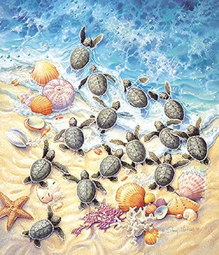 SUNSOUT INC - Green Turtle Hatchlings - Rompecabezas de 550 piezas por el artista Sherry Vintson - Tamaño terminado 15.5" x 18" - MPN# SV45501 miniatura 3
