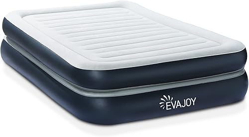 Vista 8 de Evajoy Colchón de aire de tamaño matrimonial con bomba integrada, colchón inflable de lujo doble alto de 18 pulgadas, cama fácil de inflar/ajustar