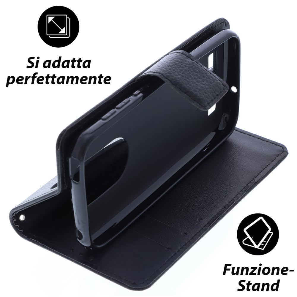 Custodia Emporia Smart 3 Mini In Tessuto Oxford E PU: Cover Con Portafoglio E Magnete Grigia
