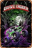 Yzixulet grave digger monster jam monster truck Poster Metal Tin Sign Vintage 8x12 Inch