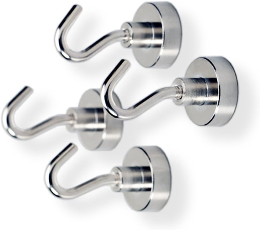 Madison Supply, Strong Neodymium Magnet Hooks (4-Pack)(12 Pound)