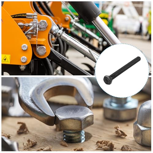 Image of METALLIXITY Hex Bolts (M8-1.25x70mm) 12Pcs, 12.9 Grade Carbon Steel Fully Threaded Black Oxide, Coarse Thread UNC Hex Head Screw Bolt - for Mechanical Repair