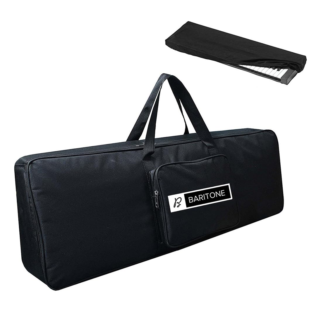 Baritone Case for Yamaha PSR E403, PSR E413, E423, E433, E453, E463, E473 Padded Black Keyboard Bag with Dust Cover-image-13
