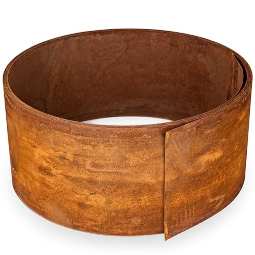 UNIGARDIA Corten Steel Lawn Edging 10 m 1 mm Thick - Metal Garden Edging 15 cm High - Easy to install - Pre-Rusted Garden Edge Border Incl. 1 Pair of Assembly Gloves