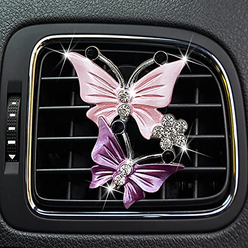 Creative Car Aromatherapy Vent Clips Dual Butterfly Car Air Vent Freshener Perfume Clip Aroma Diffuser Decoration, Car Perfume Aromatherapy Love Car Air Conditioning Vent Perfume Clip