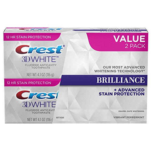 Crest 3D Brilliance Vibrant Teeth Whitening Toothpaste, Peppermint, 2 Count #TOP30