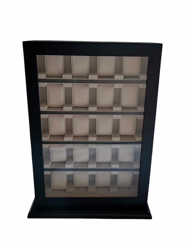 Meyer & Söhne Tischvitrine für 20 Uhren schwarz Schaukasten No.12