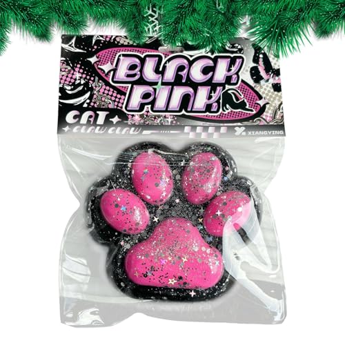 猫の足のぬいぐるみ 猫の足のスクイーズおもちゃ,猫の足のおもちゃキティ フィジェット スパンコール ピンチ おもちゃ ファミリー - 超ソフトTPR、高反発スクイーズ猫の足のおもちゃ、不安な救済アイテムに最適
