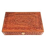 FORESTIS GALLINARIA Rosewood Decorative Wooden Carved Jewelry Box, Kit, Vanity, Chest, Trinket, Organizer For, Men, Women, Gold, Cash, Money, Storage, Multipurpose Keepsake, Gift (10x6 Inches, Dome)