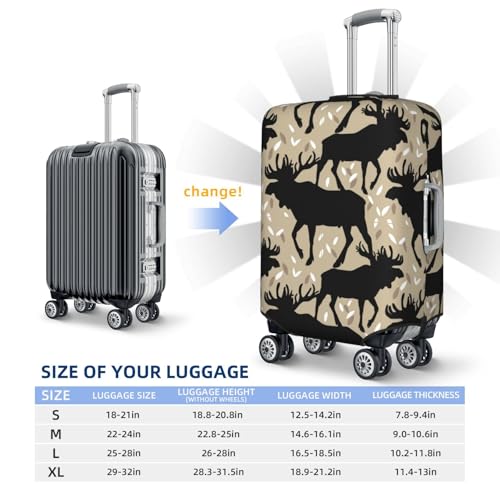 VOSERY Travel Luggage Cover - Moose antlers elk vintage Washable Suitcase Covers Protector Fits 18-32 Inches Luggage4