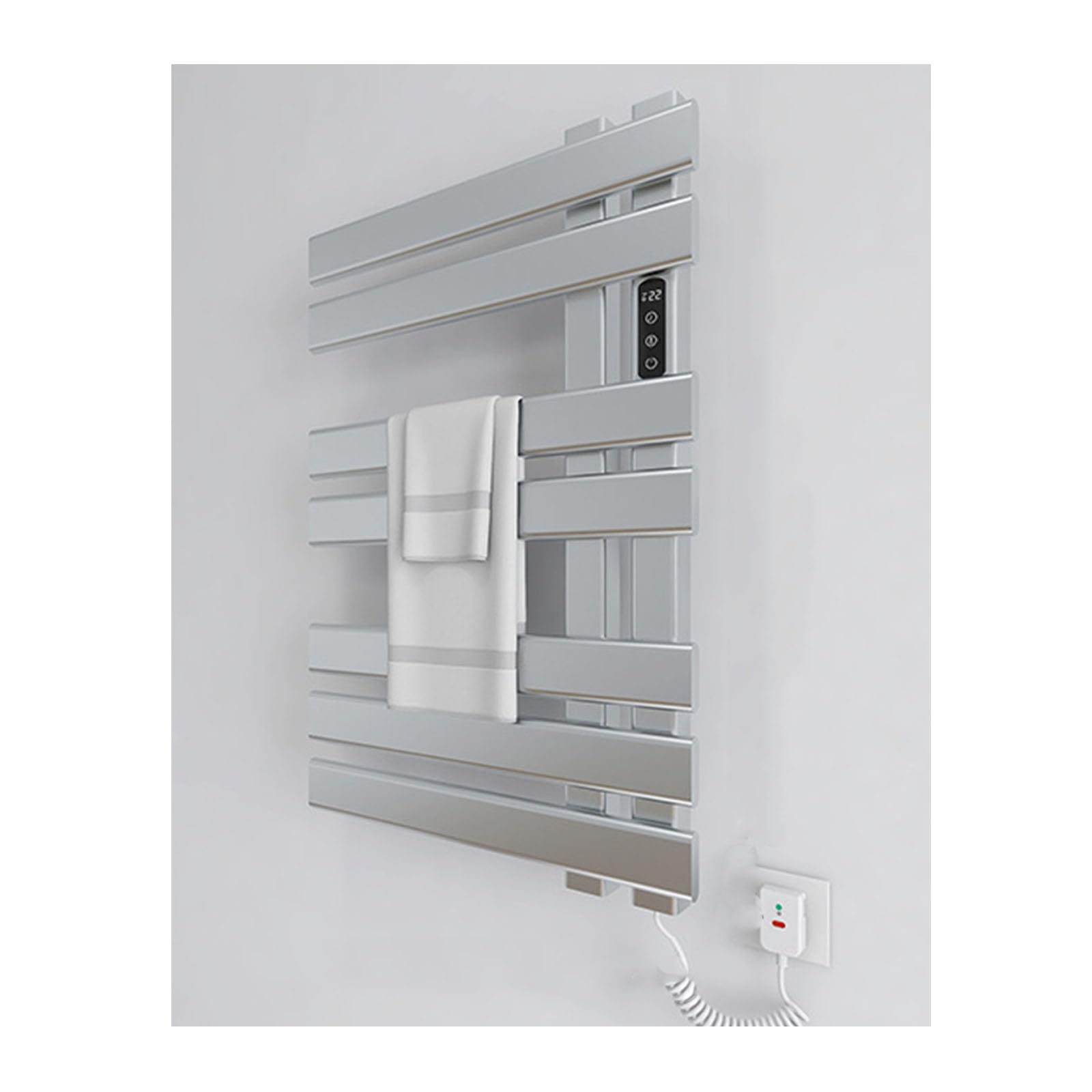 Toalleros eléctricos calefactables de pared con ajuste de temperatura 30 a 70 °C para baño