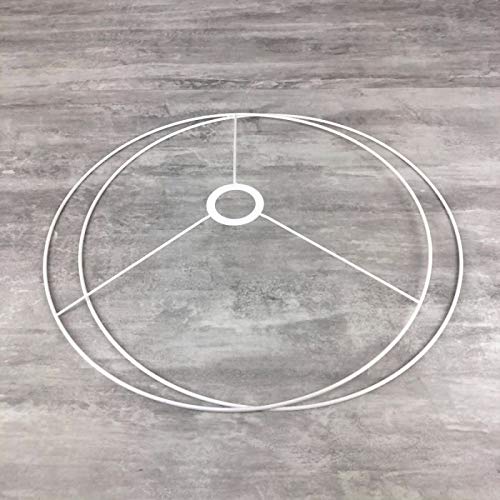 Lealoo Set d'Ossature Diamètre 40cm pour Abat-Jour, Grands Anneaux Ronds Epoxy Blanc, pour Douille diam 40mm E27