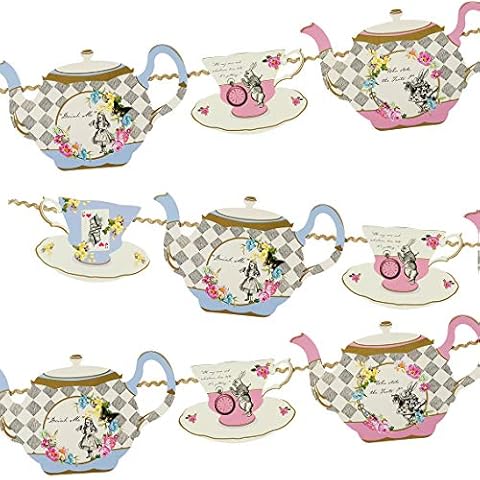 Alice in Wonderland Teapot Bunting Decorations Cover