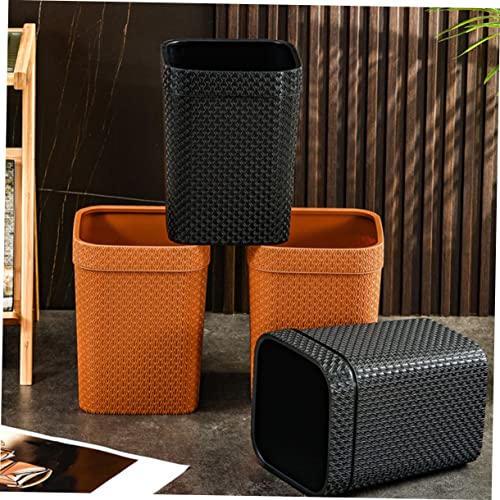 Ciieeo Mülleimer aus Rattan Kapazität Eleganter Abfalleimer für Badezimmer Büro und Schlafzimmer Platzsparend und Kreativ ohne Deckel Orangefarben für Papierkörbe – Bild 8