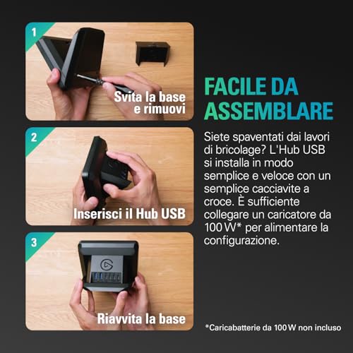 USB Hub – per Stream Deck +, 2 Porte USB-C/2 Porte USB-A, Alimentazione, Lettore di schede SD/microSD – USB-C, Mac/PC, Stream Deck e Alimentatore Non Incluso - Hub USB - Immagine 7