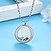 feilaiger Family Tree of Life Floating Living Memory Locket Pendant Necklace with Birthstone, All Charms Included (Diamond Tree of Life)