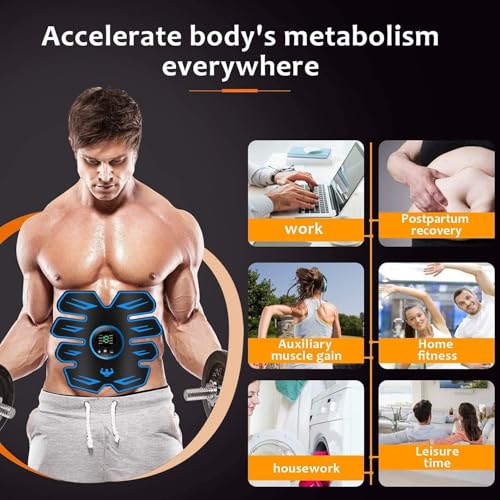 Queath Elettrostimolatore Muscolare, Cintura Elettrostimolatore Per Addominali, Abs Trainer/Toner Per Addome/Braccio/Vita/Gambe - 2