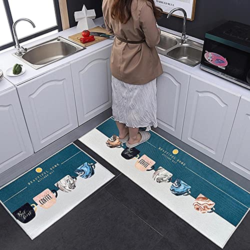 Image of HomeCloud Anti Fatigue Kitchen Rug Printed Thick Anti Slip, Washable, Big Size, Designer Folding Kitchen Mat for Home BedroomStandard Size (41 x 122 cm 41 x 61 cm) ( Kitchen Beautiful hme)