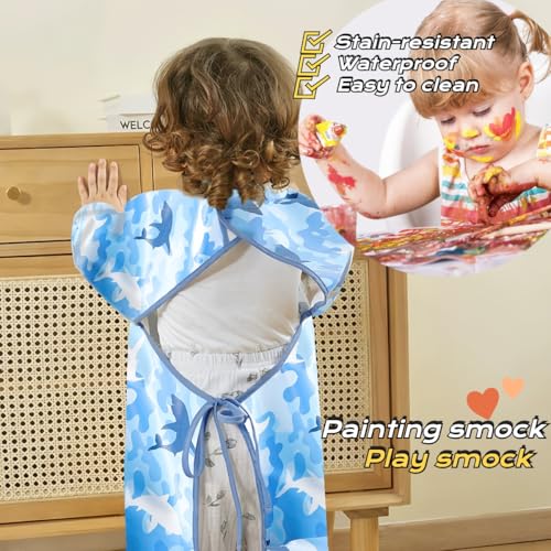 TSD Bib Baby Weaning Bib - Long Sleeved Bib Toddler bibs 6～36Months and Fully Cover to Highchair4