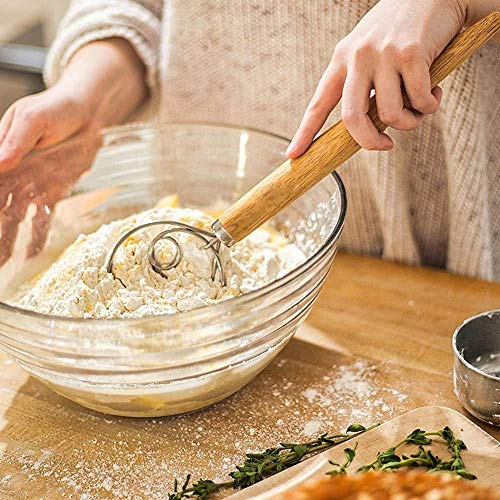2 pack 13.5 inch The Original Danish Dough Whisk,Stainless Steel Dutch Style Hand Mixer Bread Dough Whisk,For Pastry or Pizza Perfect Baking Tool, Great Alternatives to A Blender, Mixer or Hook