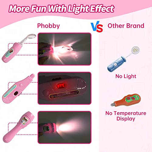 Image of Phobby Doctor Kit Toy for Kids 3 4 5 6 Years Old, Pink