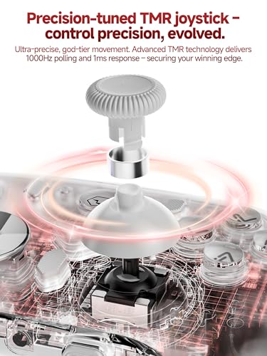 Image of Eelexa Wireless Tri-Mode TMR Controller for PC /Switch /Switch 2 /iOS /Android /Steam,Anti-Drift TMR Joysticks, 1000Hz Polling Rate, Hall Effect Triggers, RGB Lighting and Charging Dock