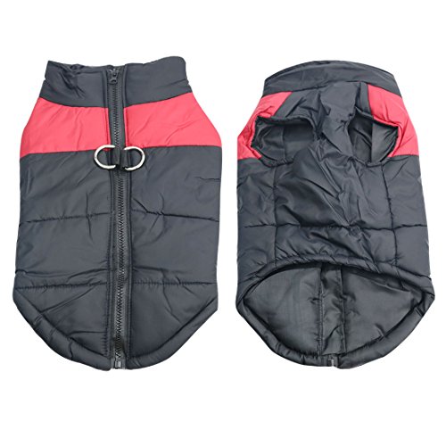 Idepet Haustier Hund Warm Mantel Jacke Wasserdichte Kleidung Kleine mittlere große Haustier Hund Katze Bekleidung Bekleidung Frühling Herbst Winter- (M, Rot)