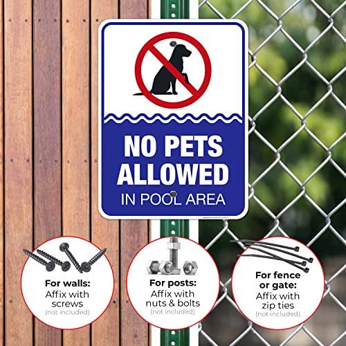 Cartel de aluminio 18x24 pulgadas No mascotas en piscina miniatura 4