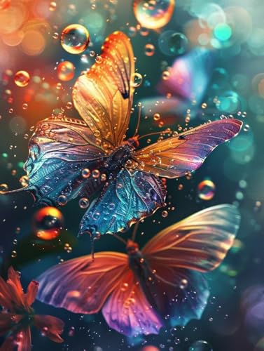 Pintar por numeros adultos mariposa kit flor manualidades pintura acrilica sin marco W0-345 90x120cm