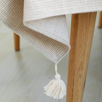 Simple Bedside Table Cover Cloth nightstand Tablecloth Cover Small Square Tablecloth Suitable for end Table Side Table Cabinet (15.7 * 35.4 inches,Beige)