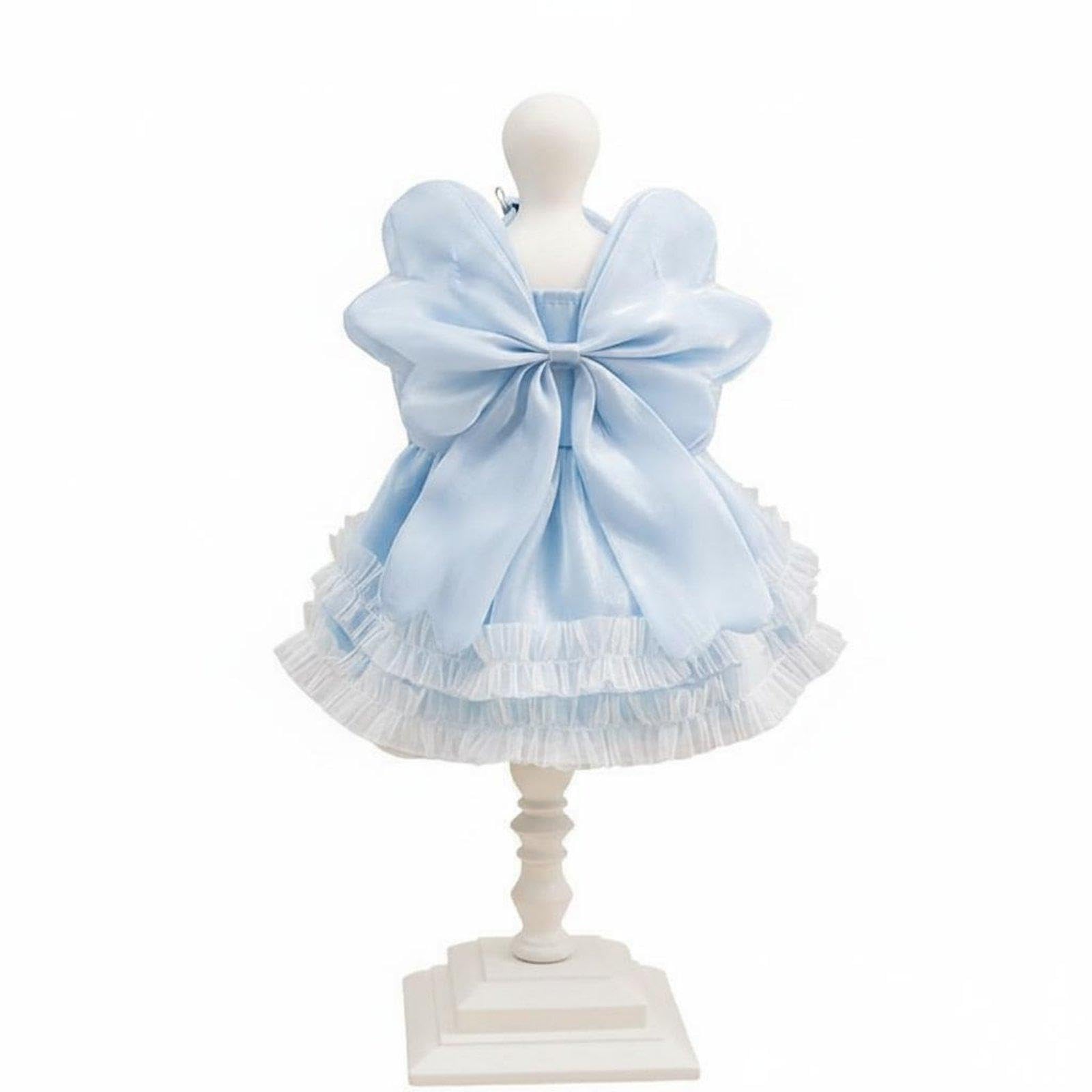 STYLEHEAVEN Furry Princess Dress Fairy Style Bowknot Pet Dress Layered Ruffles Small Dog Tutu Skirt for Cats, Parties, Photo Shoots Blue L|Pet Supplies| Dog Supplies| Clothing & Shoes-image-25