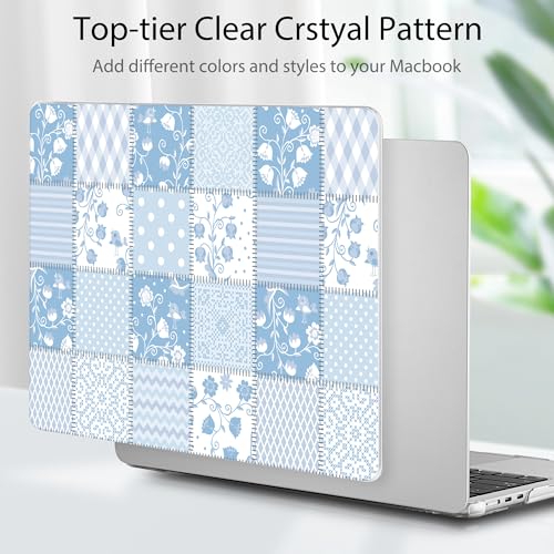Image of Tuiklol for MacBook Air 13 inch Case M5 2026 M4 2025 M3 2024 M2 2022 Release Model A3449 A3240 A3113 A2681,Plastic Hard Shell Cover for MacBook Air 13.6 with Touch ID, Patchwork Floral
