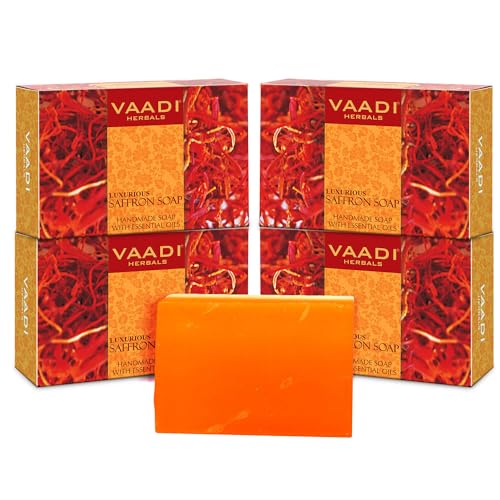 Vaadi Herbals Saffron Oil Bar Soap, 2.65 Ounce Each (Pack of 4)