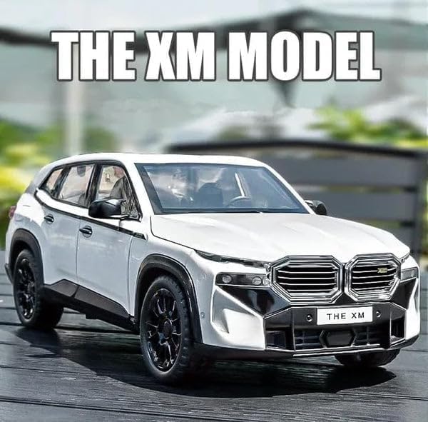 Image of 1:24 B.M.W XM SUV Die-Cast Metal Toy Car with Pull-Back Action, Sound & Light Features, and Opening Doors [ Black ]