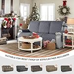 VANSOFY Waterproof Recliner Couch Covers, Sofa Covers 1-Piece Washable Reclining Sofa Cover Non-Slip Furniture Protector with Elastic Straps Pocket for Dogs, Pets(Dark Gray,3 Seater) - Image 4