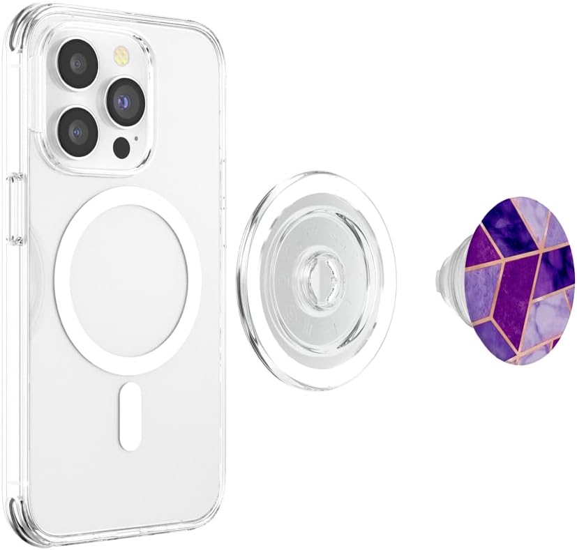 Purple Violet Chic Geometric Design PopSockets PopGrip: Swappable Grip for Phones & Tablets PopSockets PopGrip for MagSafe