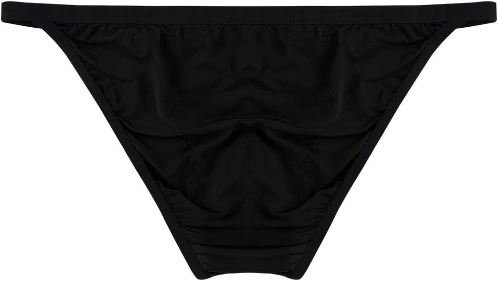 Agoky Men's Adjustable Waistband Silky Breathable Low Rise Bikini Briefs Underwear Underpants