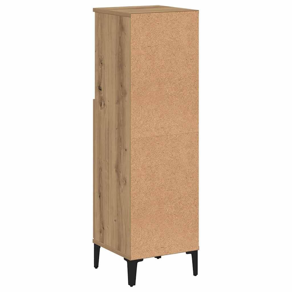vidaXL Armario de baño Madera de ingeniería Roble Artisan 30x30x100 cm