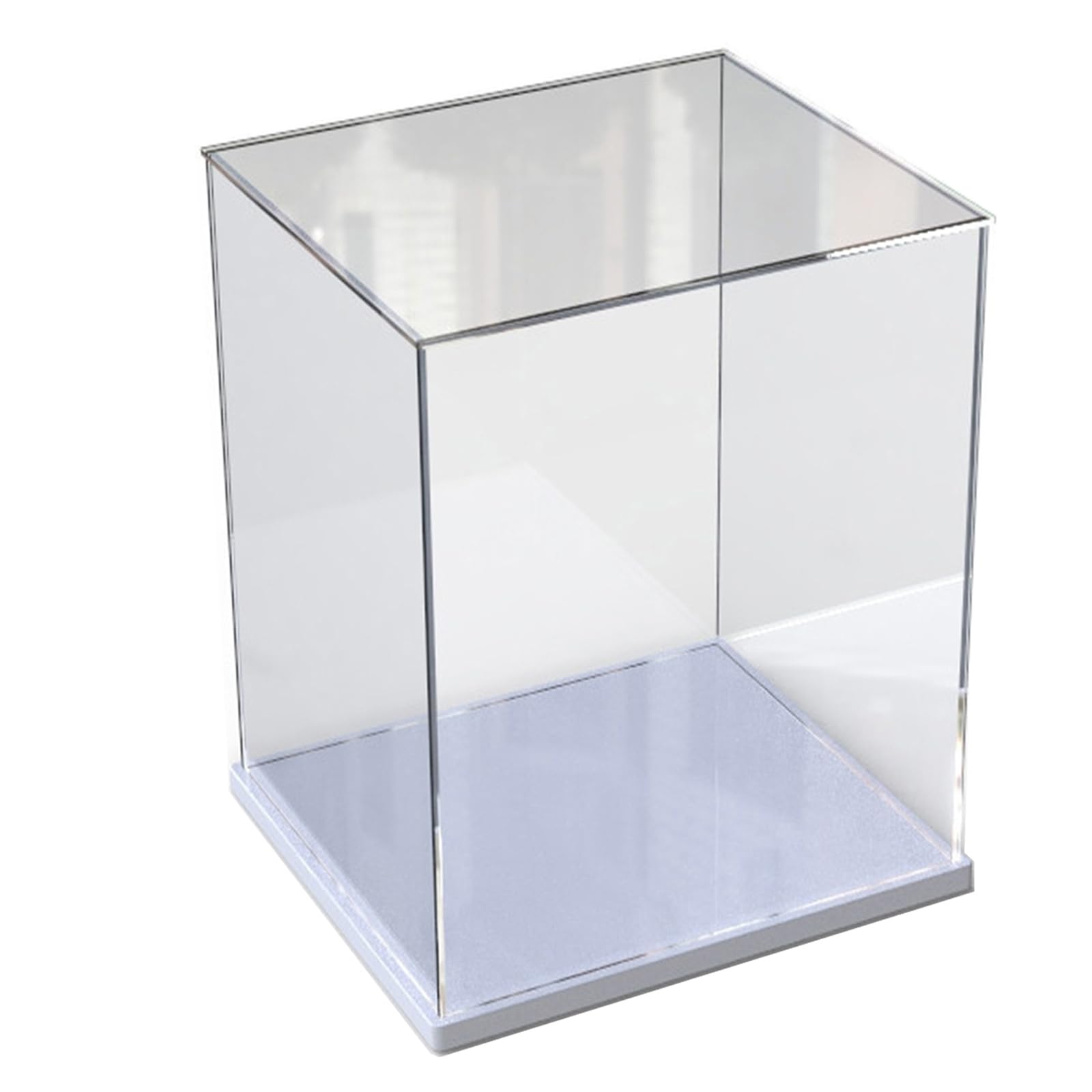 ELEpure Transparent Acrylic Display Case for Lego Collection, Model Figure, Enhanced Display Box Anti-Dust Storage with Base for Toy Mini Figures (White, 30 x 30 x 40 cm)