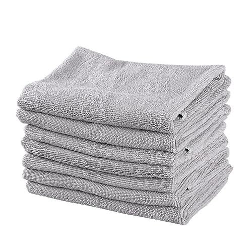 Happyyami 7Pcs Microfiber Car Cleaning Towels Grey Auto Drying Cloths for Car Wash Lint Strong Water Absorption Safe Paint Durable Stitching for Vehicles and Home Use