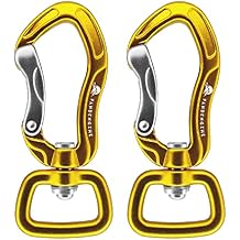 360o Swivel Rotating Locking Carabiner 2" for Securing Pets, Dog Leash and Harness, Camping, Hiking, Backpack, Keychains 2 Pack