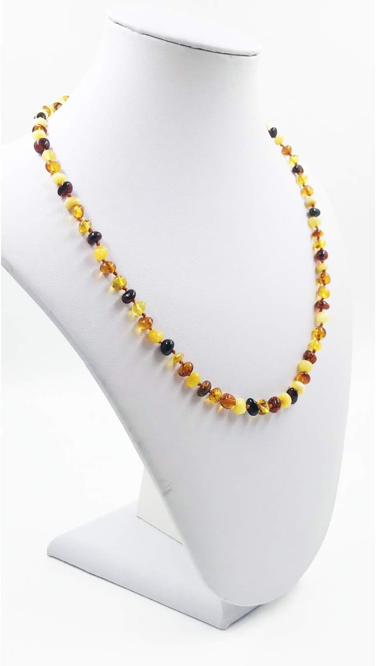 Adult Amber Necklace - Multi color Baroque Amber Necklace | Certified Genuine Amber Necklace (18 Inches) - Image 4