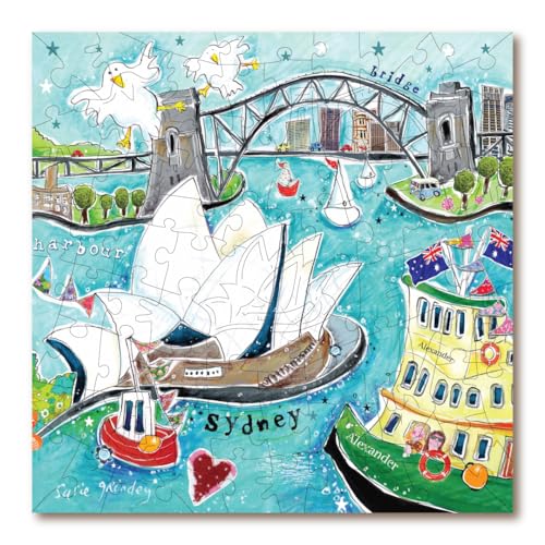Victory Wooden Puzzles – Sydney Harbour Jigsaw Puzzle for Adults - 78 Pieces. Premium Linden Wood Puzzle in Metal Storage Tin with Special 'Whimsical' Shaped Pieces.