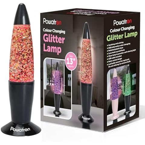 Powatron Laava Lamp 13" Multicolour Glitter Lamp Cover