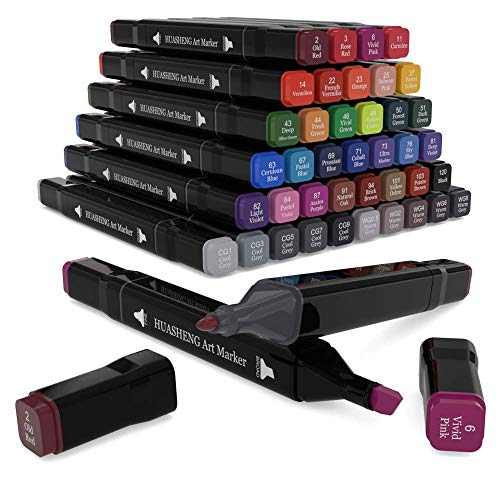 Kaisheng 40-Color Markers, Dual Tips Permanent Art Markers For Kids, Highlighter Pen Sketch Markers For Drawing Sketching Adult Coloring #TOP1