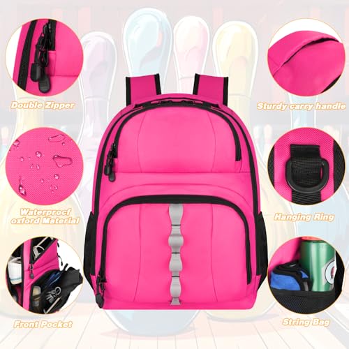 2 Ball Bowling Backpack,Bowling Ball Bag with Shoe Compartment & Portective Foam Padded, Fits Shoes Up to US Mens Size 16 and Accessories by Goloni - Image 4