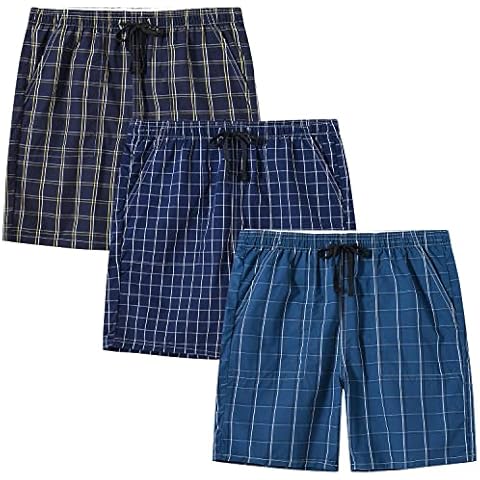 MoFiz Pantalones Cortos Pijama de Chicos Verano Algodón Shorts a Cuadros Cover